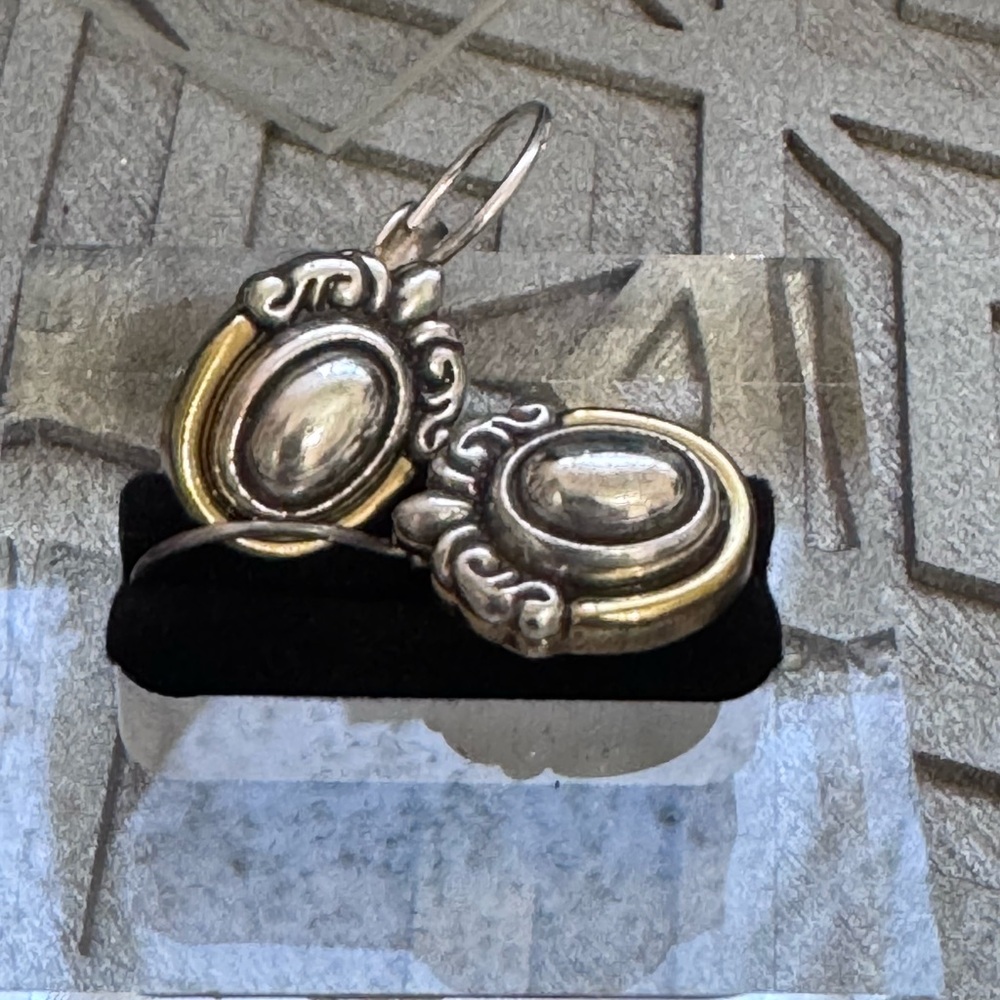 Brighton Moonglow Lever-back Earrings - 2 toned - retired